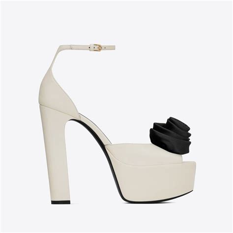 ysl leather-trimmed silk satin sandals|Saint Laurent Sandals for Women .